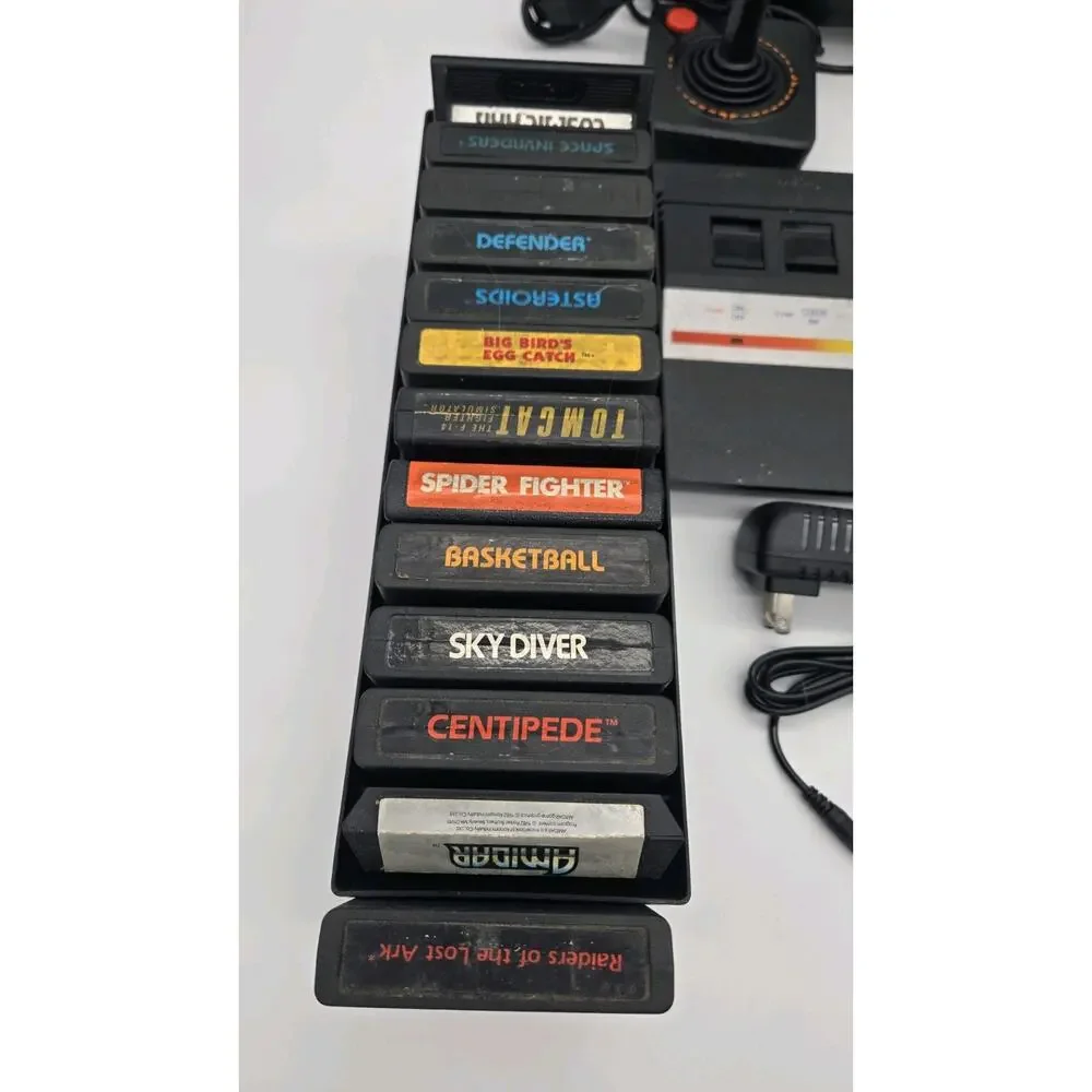 Vtg Atari 2600 Junior Jr Console System Bundle 30 Games Tested 3 Controllers